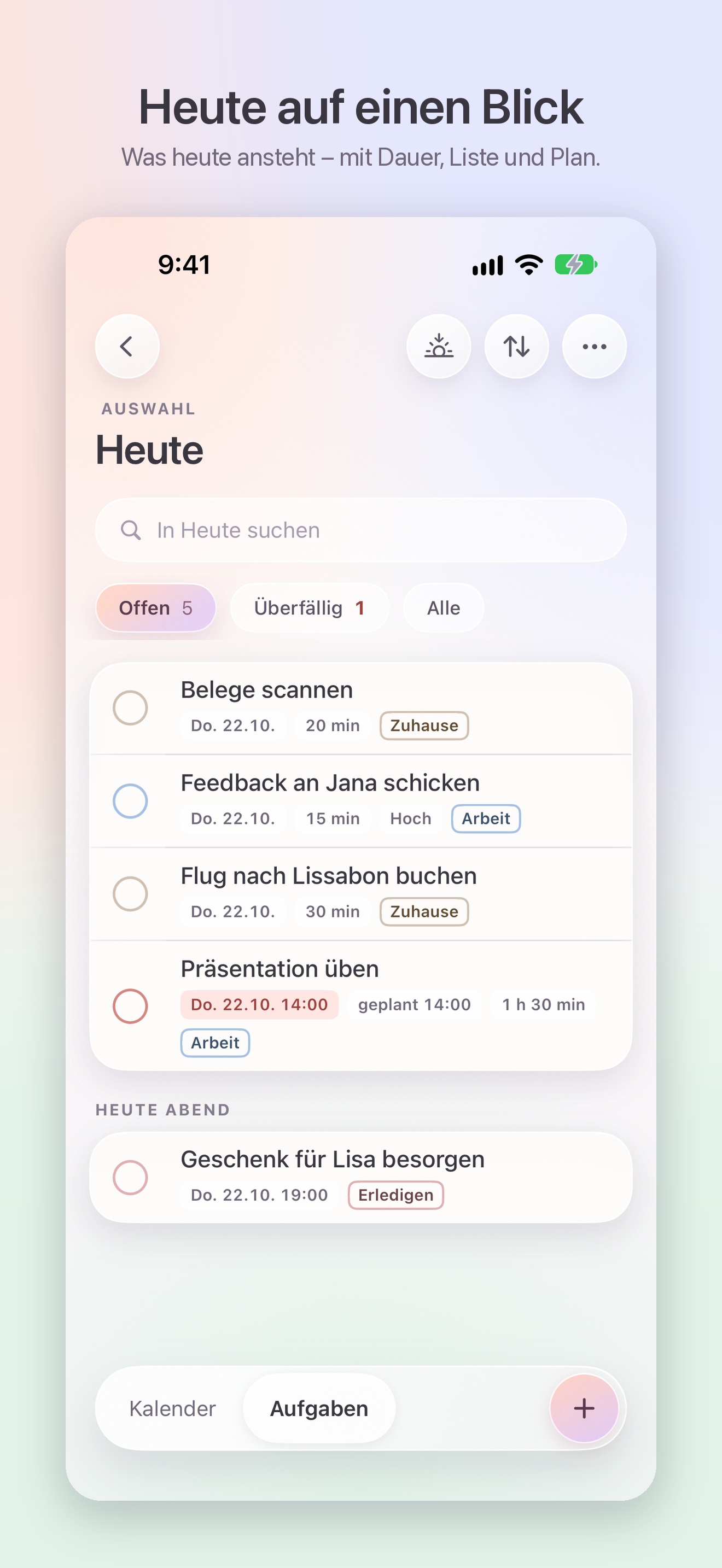 Heute auf einen Blick · iPhone